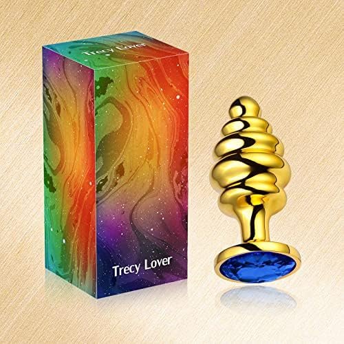 Anal Plug, Jewelry Butt Plug/Metal Butt Plug Anal Trainer Toys/Thread Anal Beads(Dark Blue,Large) - Image 3