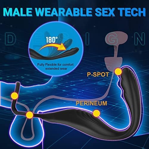 Wearable Prostate Massager With Ball & Cock Ring - Latune Fully Flexible & Comfortable Anal Vibrator Taint Teaser With 13 Quiet Vibration, Remote Vibrator Adult Sex Toys For Men Women(Black) - Image 2