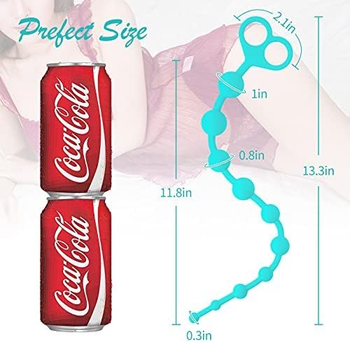 Sexy Toys, 13.3 Inches Anal Beads/Medical Silicone Sensuality Anal Toys/Anus Masturbation Anal Plug For Men Women/Prostate Massage Anus Dilator Anal Ball/Butt Plug-Black - Image 2