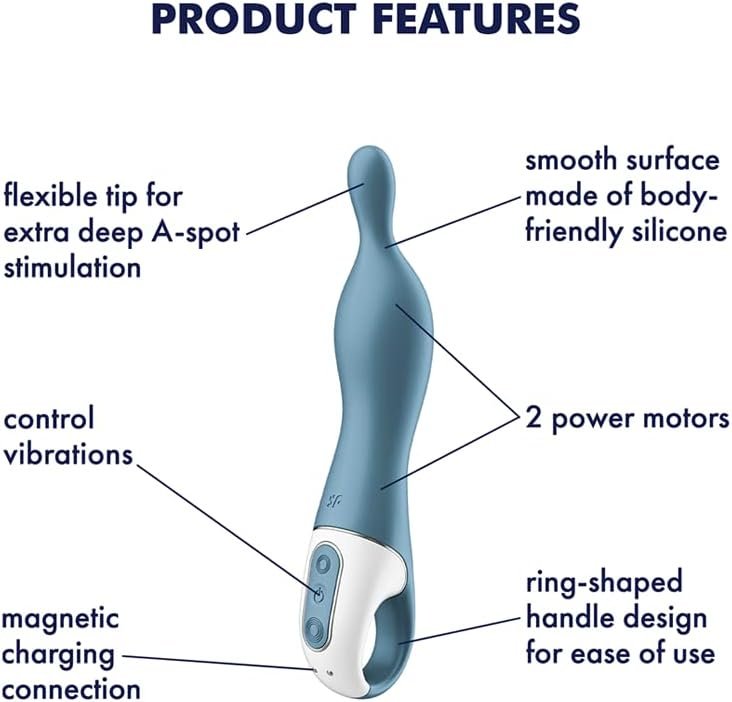 Satisfyer A-Mazing 1 A-Spot Vibrator For Women - Vibrating Dildo, G-Spot Stimulator, Sex Toy With Curved, Ergonomic Shape, Flexible Tip - Waterproof, Rechargeable (Berry) - Image 2