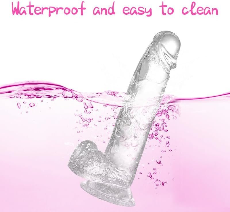 Dildo, Sexy Toys For Women, Clear Dildo, 8.5 Inch Big Thick Silicone Large Dildos With Powerful Suction Cups For Hand Free Play Super Soft Realistic Glass Dildo Sex Toys For Female Adult Toys, Clear - Image 2