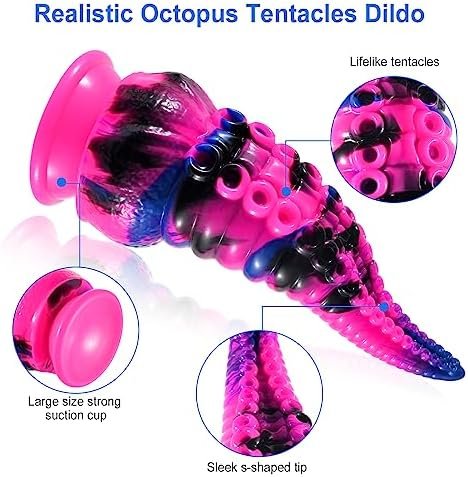 Shkanla 8.7Inch Tentacle Realistic Dildo, Silicone Huge Anal Dildo With Strong Suction Cup For Hands-Free Play, Big Monster Prostate Massager Anal Plug Thick Adult Sex Toys For Women Vaginal G Spot - Image 3