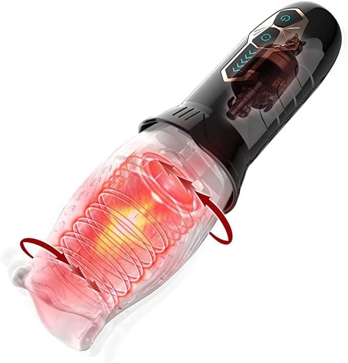 Pearlsvibe Male Masturbators, Pocket Pussy Sex Toys For Men Male Masturbator With 10 Vibrating & 5 Rotating Modes, 3D Realistic Vagina Textured Automatic Stroker For Male Masturbation (Transparent)