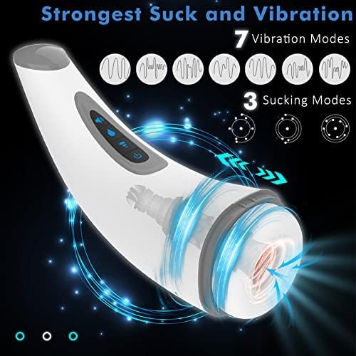 Automatic Sucking Male Masturbator Men Sex Toys - Adult Toys Stroker Male Masturbators With 3 Sucking & 7 Vibrating Modes, 3D Realistic Textured Sleeve Heating Sex Toy Lcd Display Pocket Pussy For Men - Image 3