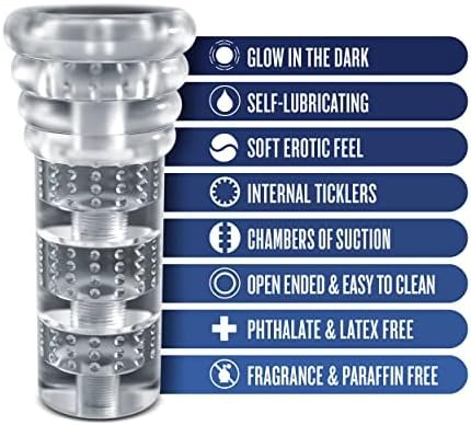 Blush Rize: Ribz - 4.75 Inch Open Ended Self Lubricating Male Masturbator - Glows In The Dark - Pleasure Pocket Size Masturbation - Realistic Feel Stroker - Adult Sex Toy For Men - Discreet Shipping - Image 2
