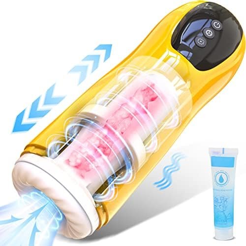Automatic Male Masturbators Cup, Electric Pocket Pussy Penis Stroker With 7 Thrusting 7 Vibrating, Realistic Textured Male Masturbator Penis Stimulator, Waterproof Adult Male Sex Toys For Men Pleasure