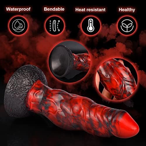Realistic Dildo Neat And Unique, 7.48 Inch Colorful Dildo Black Red With Strong Suction Cup For Hands-Free Play Adult Sex Toys For Women Men And Couples - Image 2