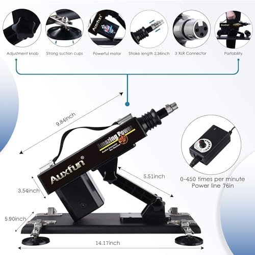 Auxfun Sex Machine Automatic Love Machine,Thrusting Fuck Machine With 3Xlr Connector Juguetes Sexuales Hands Free,Sex Toys Couple Adult Toys For Men&Women With 6 Attachments - Image 3
