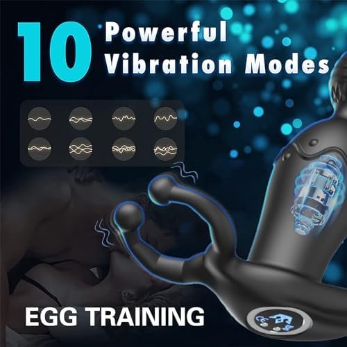 Anal Beads Sex Toys Prostate Massager Anal Plug Vibrator, 10 Vibration Butt Plug Graduated Design Bullet Adult G Spot Stimulor, Double Layer Soft Silicone - Image 3