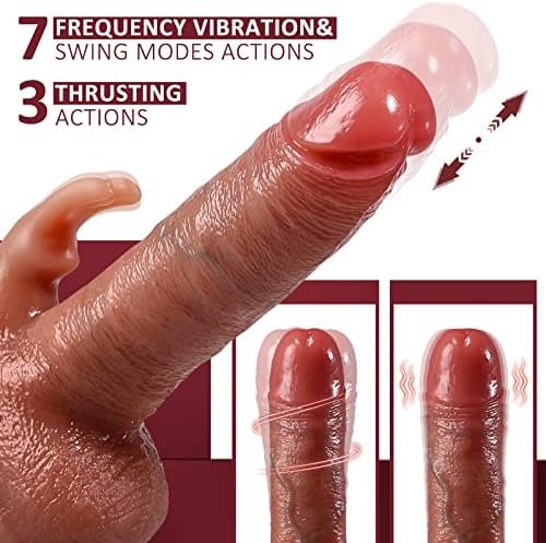 Thrusting Dildo G Spot Rabbit Vibrator - Realistic Dildos Clitoral Stimulator With 3 Thrusting And 7 Vibration Modes, Remote Contol Adult Sex Toys With Strong Suction Cup For Women Couples - Image 2