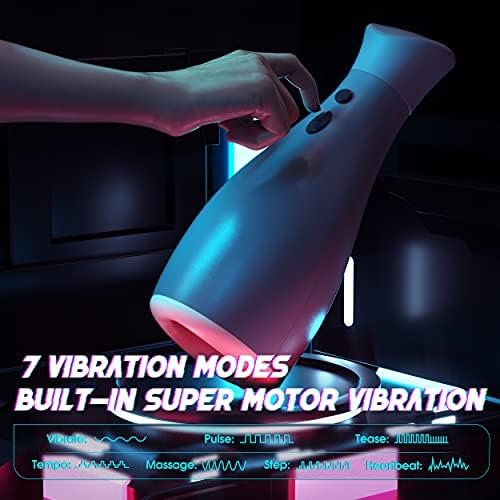 Male Masturbator Pocket Pussy - 7 Vibration Modes And Airbag Squeezing, Automatic Masturbation Vibrator With Realistic Vagina Blow Job Sex Toys For Male Hands Free Masturbators - Image 2