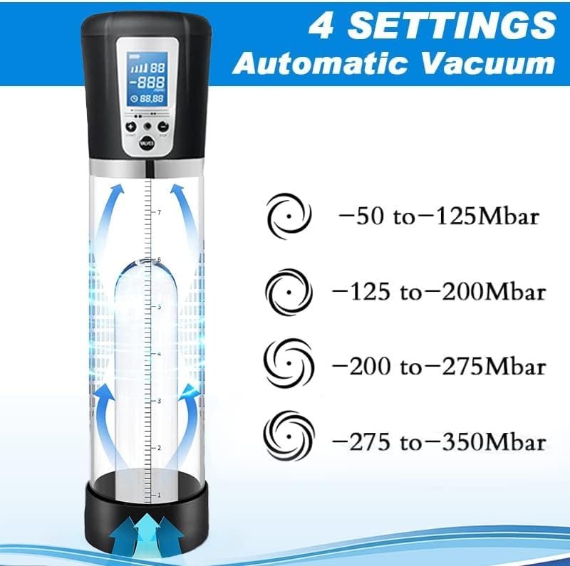 Electric Vacuum Pump With Led Smart Display, 4 Suction Forces, Rechargeable Automatic High Vacuum Amplified Extension Pump, Male Adult Extension Pump Atmospheric Pressure Relief Device. - Image 2