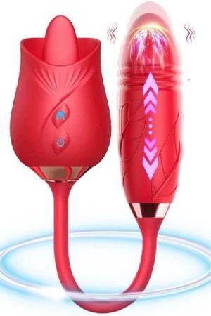 Rose Sex Toy For Women -Rose Sex Toy With Tongue Licking Vibrator For Women Rose Nipple Stimulation, Rechargeable Vibrating Machine Clitoral Vibrator Sex Toys For Women Pleasure