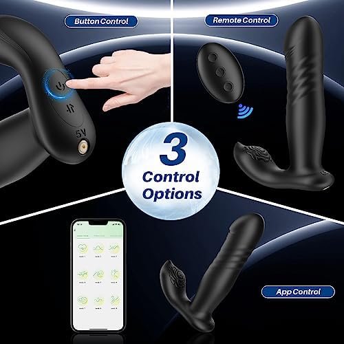 Prostate Massager, 9 Vibrating & Thrusting Dildo Anal Sex Toys For Men Women, Rose Prostate Vibrator Anal Plug With App & Remote Control, Rechargeable Anal Toys Vibrating Butt Plug For P And G Spot - Image 3