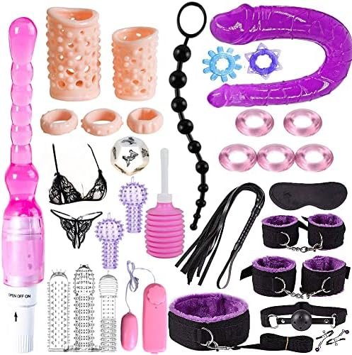 Boxifa 31Pcs Bondage Restraint Vibrator Silicone Anal Plug Sex Toys For Butt Plug 111