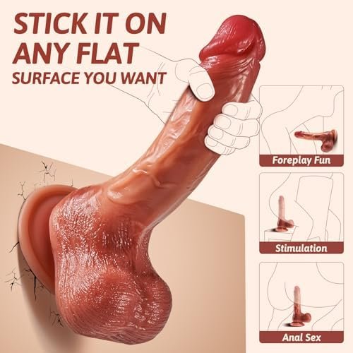 Realistic Squirting Dildo Vibrating Dildo - 7.9 Inch Soft Silicone Anal Dildo With 8 Vibration Modes & Strong Suction Cup For Beginners, Adult Sex Toys For Women G-Spot And Anal Prostate Play - Image 3