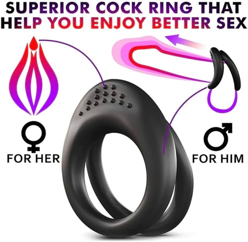 Silicone Penis Ring Cock Ring For Men 3-In-Ultra Soft Stretchy Penis Enlarger & Male Enhancement Device Sex Toys For Men Women And Couples - Image 3