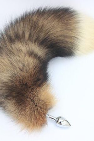Sex Toys Anal Plug Real Fox Tail Fur And Stainless Steel Natural Color (Multi)