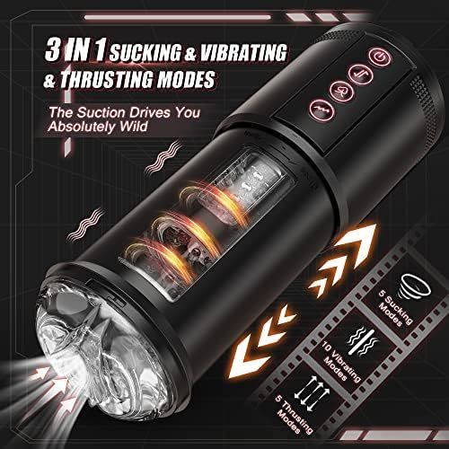 3 In 1 Automatic Male Masturbator Cup With Sucking & Vibrating & Thrusting Modes, Realistic Vagina Pocket Pussy Stroker With 3D Textured For Penis Stimulation, Adult Oral Sex Toys For Men Masturbation - Image 2
