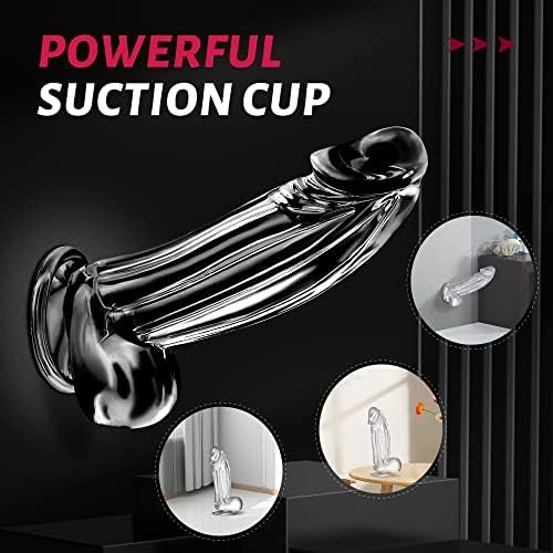 Huge Thick Clear Dildo Sex Toy - 8.7 Inch Big Penis Dildos With Strong Suction Cup For Hands-Free Play, 2'' Diameter Anal Dildo Vagina G Spot Stimulator Adult Sex Toys For Women Pleasure(L) - Image 3