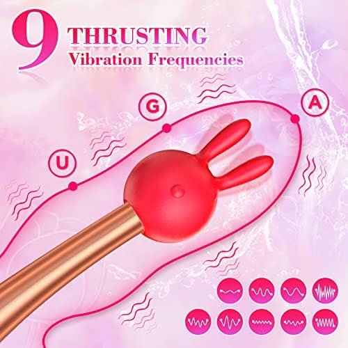 Rose Sex Toy For Womens,2 In 1 And 9 Vibration Modes, Thrusting Rose Vibritator Clitoral Nipple Vibrators Adult Sex,Nipple Sucker Oral Sex Vibrating Masturbator (Licking Vibrator & Thrusting Dildo) - Image 3