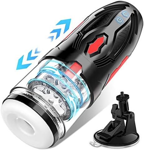 Automatic Male Masturbators Cup, Abanney Male Masturbator Toy With 7 Thrusting & Rotating, Adult Sex Toys For Men Quiet Hands Free Pocket Pussy Penis Stroker 3D Realistic Textured Blowjob Sex Machine