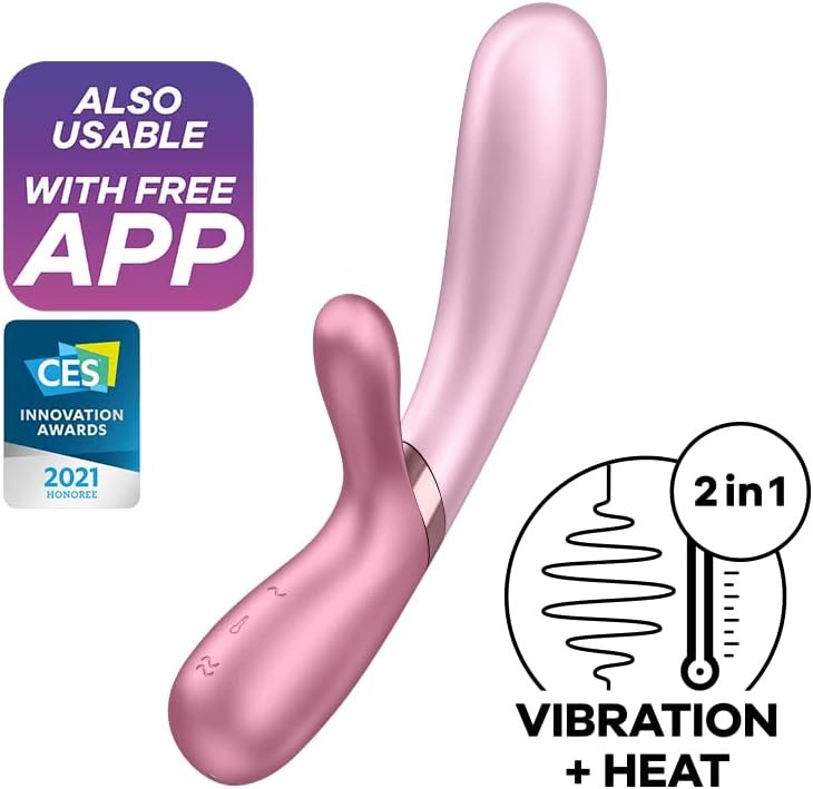 Satisfyer Hot Lover | Rabbit Vibrator | 2 Motors | Heat Function | 20 Cm | Waterproof (Ipx7) | Rechargeable Battery | Skin-Friendly Silicone - Image 2