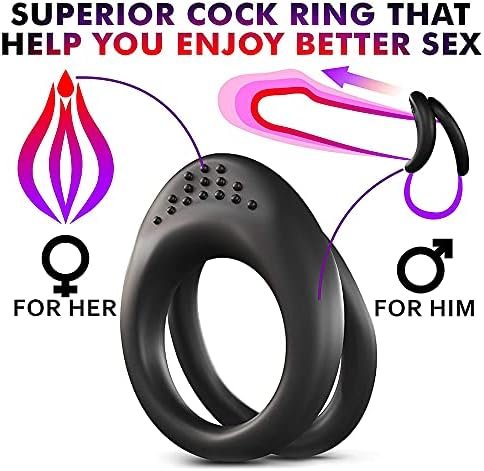 Dual Penis Rings Male Delay Ejaculation Cock Ring Scrotum Restraint Ring Penis Sleeve Penis Lock Sex Toys Products For Men For Couples - Image 3