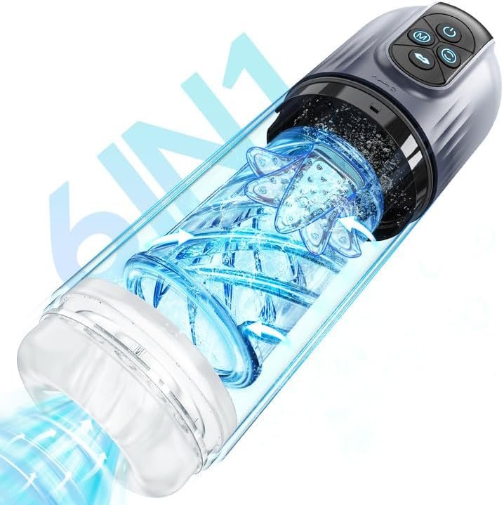 Automatic Male Masturbator,Sex Toys For Men,7 Rotating And Sucking Fully Waterproof Masturbation Cup,Men'S Pocket Pussy Hands Free Masterburbater With Tongue Licking,Male Sex Toys Adult Toy (Black)