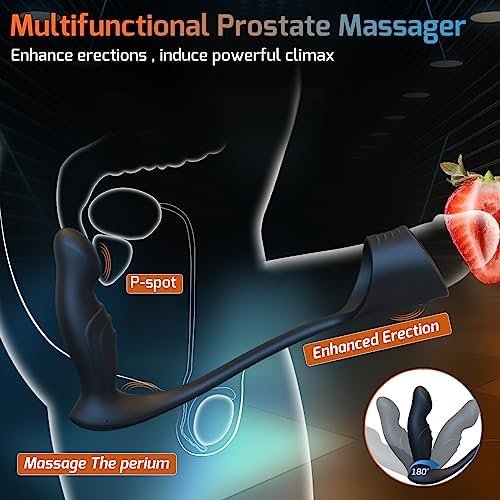 Vibrating Prostate Massager Anal Vibrator With Thick Vibrating Cock Ring, Smam Vibrating Butt Plug 10 Vibration Modes, Male Sex Toys For Men P-Spot Massager Anal Dildo Mens Sex Toys For Couples - Image 3
