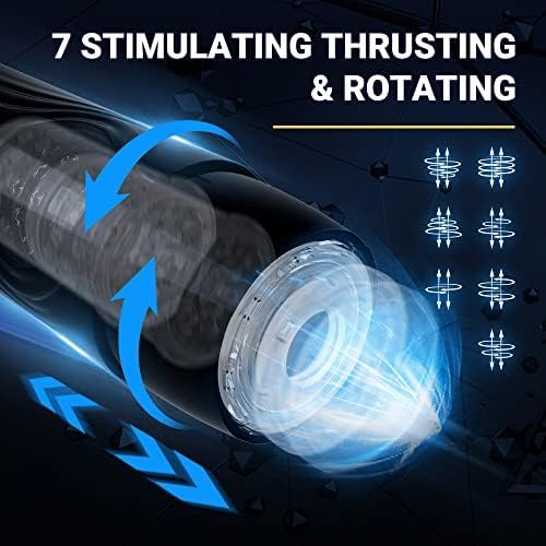 Automatic Male Masturbator Cup With 7 Thrusting & Rotating Modes, Hands Free Electric Pocket Pussy For Penis Stimulation, Tivino Adult Sensory Male Sex Toy For Men Masturbation … Black - Image 2