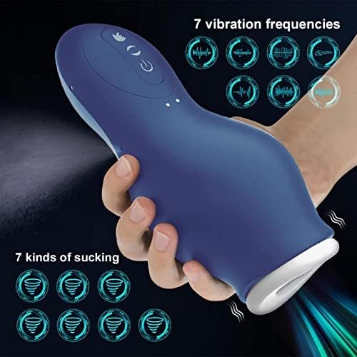 Automatic Sucking Male Masturbators, Penis Pumps Blowjob Machine With 7 Sucking & Vibration, Hands Free Male Stroker Penis Vibrator Sucking Toy, Waterproof Adult Sex Toy For Men (Blue) - Image 2