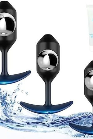 Anal Plug, Anal Balls With 3Pcs Premium Silicone Weighted Anal Plugs, Ultra-Comfortable 237/137/113-Gram Anal Butt Plug, Anal Plug Kit, Training Kit For Beginners Men๏ผAnal Training Set