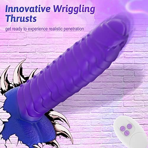 Heated Colour-Changing Thrusting Vibrator Dildo - 8.9" Strong Suction Cup Dildo, Meanins Baron, Caterpillar Shape Wriggling & Vibrating Dildos With Spot G Vibration, Women Sex Toys Purple - Image 2