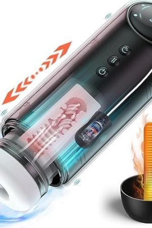 Automatic Male Masturbator, Adult Toys Male Masturbators With 4 Thrusting &4 Sucking &10 Vibrating Modes, Electric Pocket Pussy Stroker With Heating Base, Blowjob Machine Sex Toys For Men Masturbation