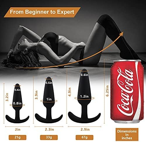 Sexy Toys, 3Pcs Silicone Anal Plugs Training Set/Prostate Massage Anus Dilator Anal Ball For Beginner Men Women/Butt Plug Trainer Kit - Image 2