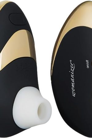 Womanizer W500 Clitoral Sucking Toy - With Swarovski - Clit Stimulator With 12 Suction Speeds - Waterproof Sucker Vibrator - Vibrating Adult Sex Toys For Women - Black Gold