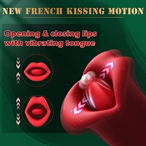 Dorrtyou Adult Sex Toys Vibrator, Rose Toy, Stimulator For Women With 10 Vibration Modes And French Kissing Modes, Tongue Toy Clitoral Vibrator Women, Toys, Red - Image 2