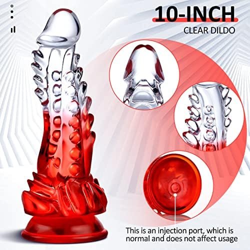 Clear Monster Dildos Sex Toy- 8.8 Inch Realistic G-Spot Dildo With Suction Cup For Hand-Free Play, Huge Monster Penis, Big Dildo Adult Sex Toys For Women Men And Couples - Image 3