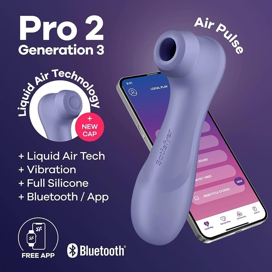 Satisfyer Pro 2 Generation 3 App Control - Air-Pulse Clitoris Stimulating Vibrator With Liquid-Air Technology - Non-Contact Clitoral Sucking Sex Toy For Women, Waterproof, Rechargeable (Wine Red) - Image 2