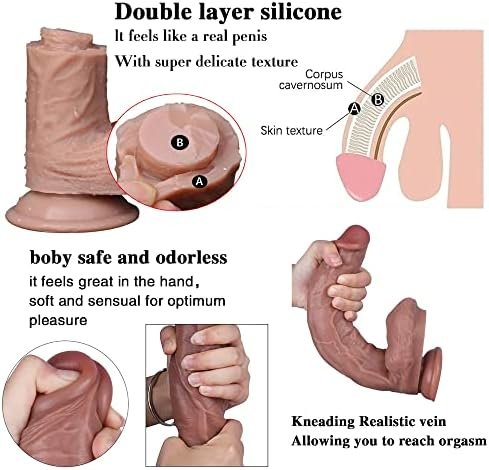 Realistic Dildo, Adult Sex Toy For Vaginal G-Spot Stimulation With Strong Suction Cup, Anal Toy And Blowjob Practice (Black) - Image 2