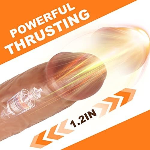 Thrusting Realistic Dildo Sex Toy For Women, G Spot Clitoral Anal Stimulator Vibrating Dildo, Silicone Suction Cup Dildo For Mens 9 Inch (Flesh) - Image 3