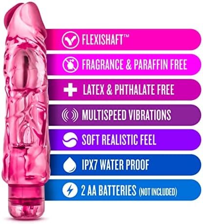 Blush Wild Ride - 9" Long Soft Large 2" Thick Realistic Vibrating Dildo - Multi Speed Powerful Vibrator - Ipx7 Waterproof - Body Safe Materials - Adult Pleasure Sex Toy For Women Men Couples - Pink - Image 2