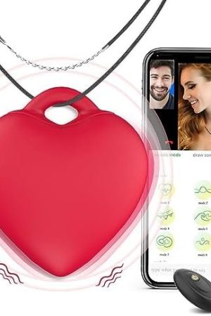 Heart Design Mini Clit Vibrators With App Remote Control, 2In1 Sex Toys With Necklace, Rose Sex Toy With 9 Vibrating Modes, Quiet & No-Light Adult Toys For Women