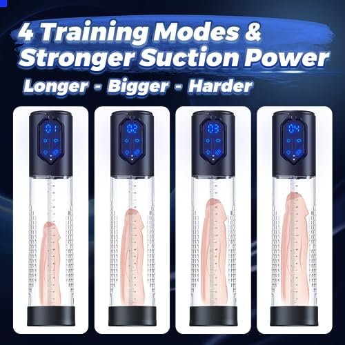 Automatic Penis Pump Sex Toys - Electric Male Masturbator Vacuum Enlargement Pump With 3 Suction & 4 Erection Intensities, Pump Penis With 2 Vagina Sleeve For Adult Men Bigger, Stronger - Image 3