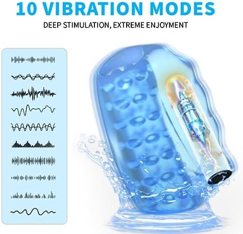 Male Masturbator Adult Sex Toy,Masturbation Cup With Bullet Vibrators,Adult Toys Penis Pump Male Sex Toys Pocket Pussy Stroker,Penis Trainer Massager Open-Ended Penis Sleeve For Blowjob Toy - Image 3