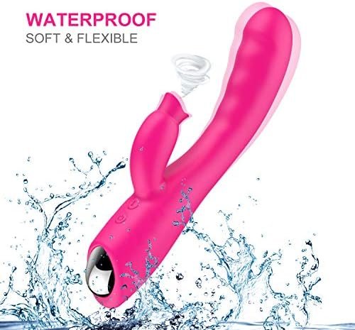 Clitoral G Spot Adult Toy Vibrator Pleasure Thrusting Sucking Sucker Cordless Soft Waterproof Silent Rose For Women Dual Motor Toys Pleasurable Heat Vibrate Training Vibrating - Image 2