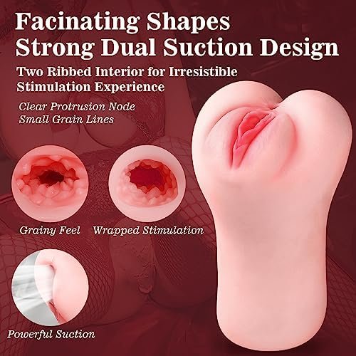 Male Masturbator Pocket Pussy Sex Toys For Men With 10 Vibration Bullet Vibrator, Male Stroker Lifelike Sex Dolls Pocket Pussies With Realistic Textured Vagina And Tight Anus Adult Product - Image 3