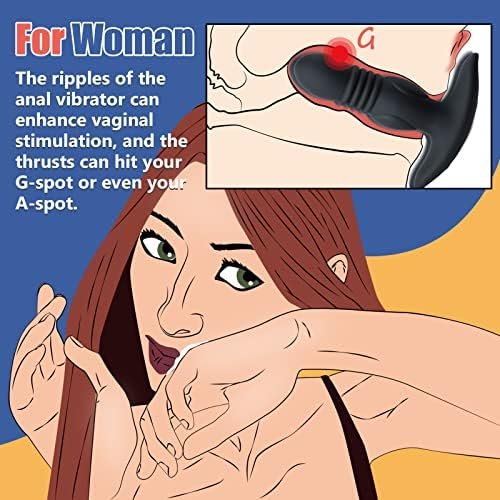 Sex Toys For Men, Prostate Stimulor Toys With Anti-Slip Design, Ultrafast Vibrating Anal Butt Plug Dildo Vibrator For Vaginal And Anal Pleasure, Remote Control Adult Sex Toys & Games Couple Toy Black - Image 3