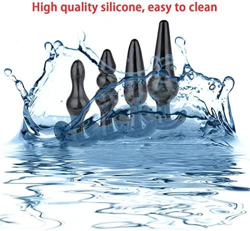 Butt Plugs For Women Or Men, Adult Sex Toy, Six-Piece Anal Training Set, Suitable For Beginners, Couples - Black - Image 2